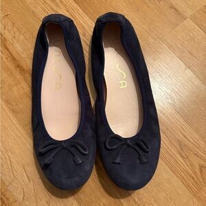 Unisa Dark Blue Suede Ballet Flats